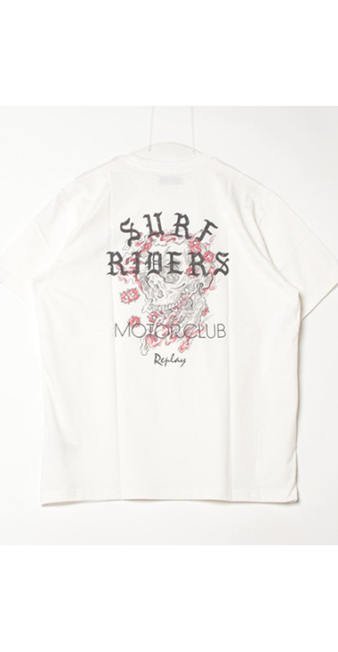 コットンジャ－ジーバイカープリントＴシャツ